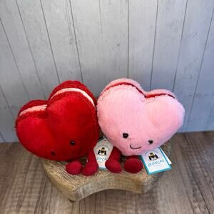 Jellycat Macaron Set Arlette Colette Heart Macaron Set of Two Authentic